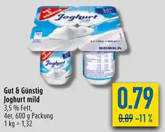 diska Gut & Gunstig Joghurt mild 4*150g Angebot