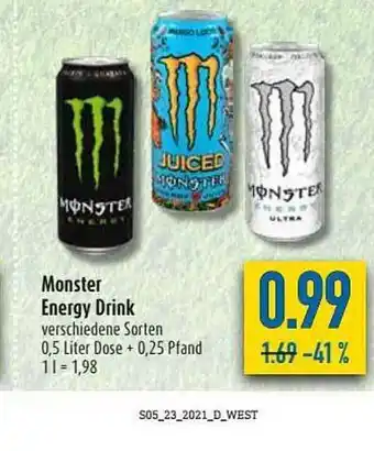 diska Monster Energy Drink 0,5L Angebot