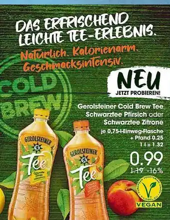 V Markt Gerolsteiner Cold Brew Tee Schwarztee Pfirsich Oder Schwarztee Zitrone Angebot