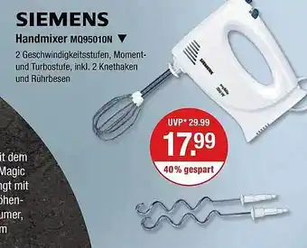 V Markt Siemens Handmixer MQ95010N Angebot