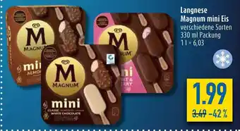 diska Langnese Magnum mini Eis 330ml Angebot