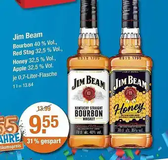 V Markt Jim Beam Bourbon, Red Stag, Honey Oder Apple Angebot