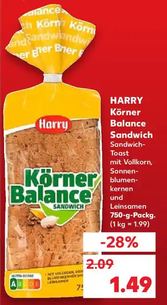 Kaufland Harry Körner Balance Sandwich 750 g Packung Angebot