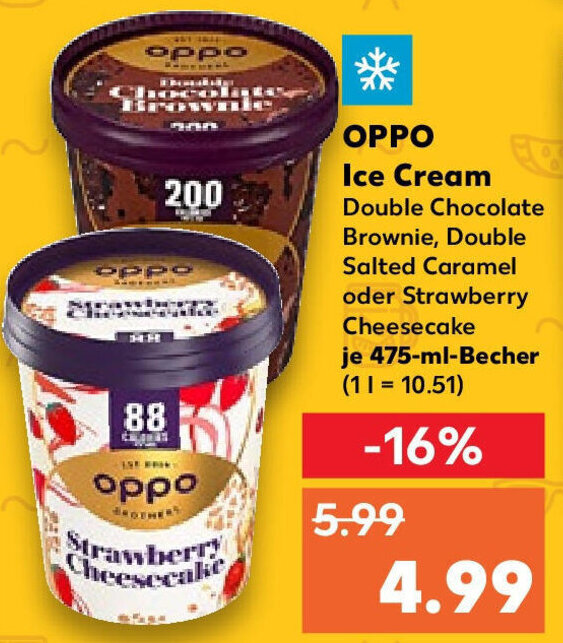 Oppo Ice Cream 475 ml Becher Angebot bei Kaufland