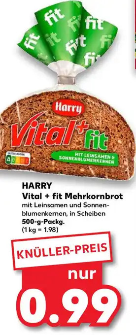 Kaufland Harry Vital+Fit Mehrkornbrot 500 g Packg. Angebot