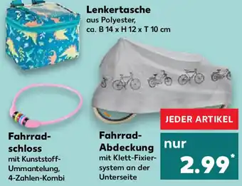 Kaufland Lenkertasche, Fahrradschloss oder Fahrrad Abdeckung Angebot