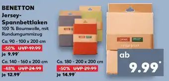 Kaufland Benetton Jersey Spannbettlaken Angebot