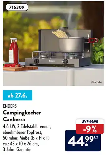 Aldi Süd Enders Campingkocher Canberra Angebot