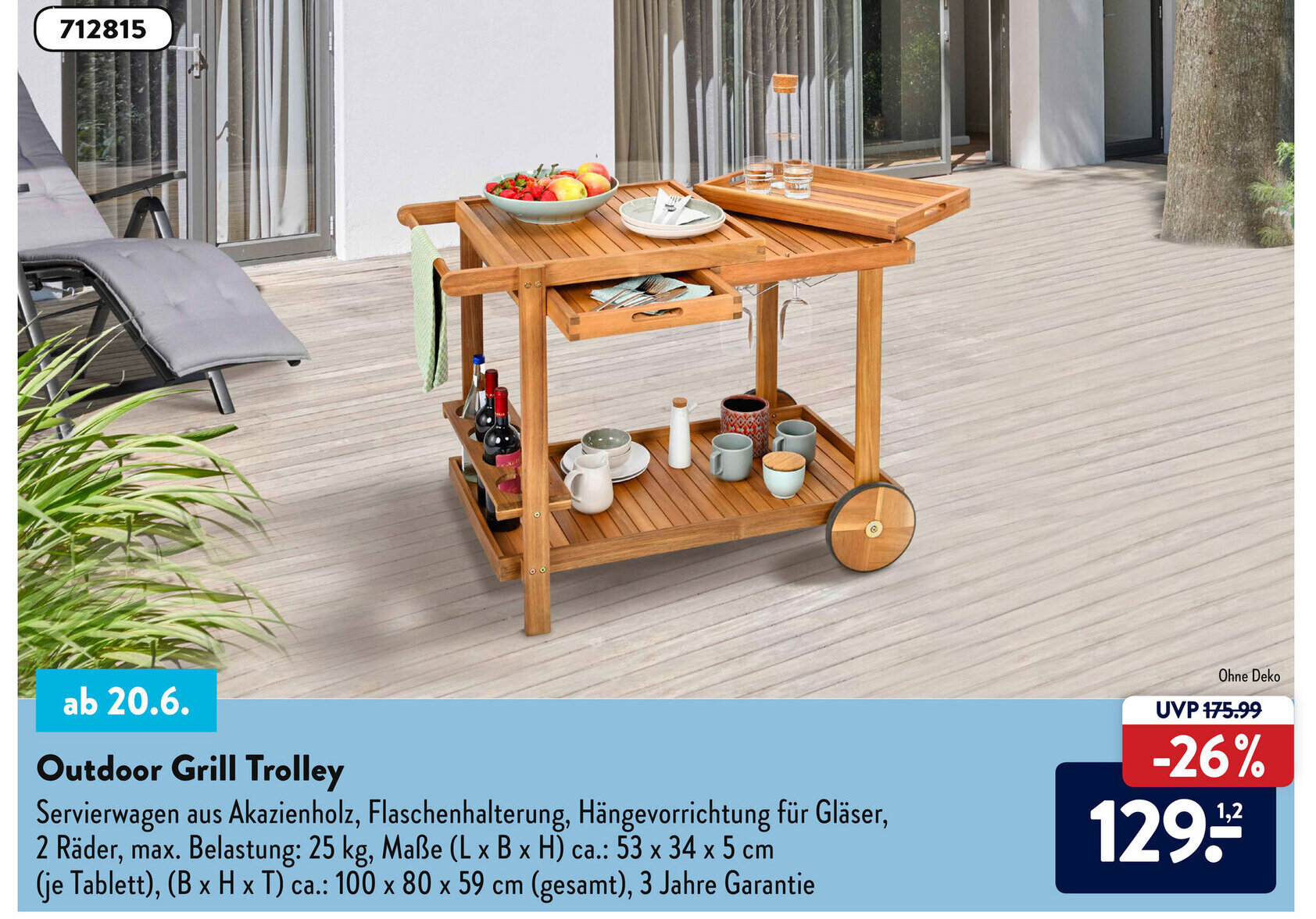 Outdoor Grill Trolley Angebot bei Aldi Süd