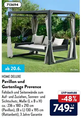 Aldi Süd Home Deluxe Pavillon Gartenliege Provence Angebot