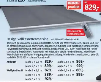 Bauhaus Design Vollkassettenmarkise Angebot