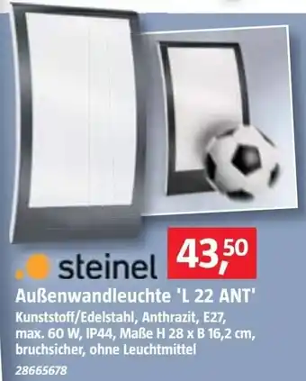 Bauhaus steinel Außenwandleuchte 'L 22 ANT' Angebot