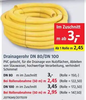 Bauhaus Drainagerohr DN 80/DN 100 Angebot