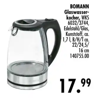 Möbel Boss Bomann Glaswasserkocher | WKS 6032/3744 Angebot