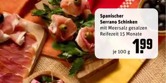 REWE Center Spanischer Serrano Schinken 100 g Angebot