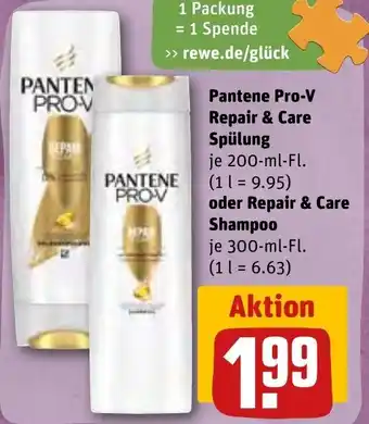 REWE Center Pantene Pro-V Repair & Care Spülung 200ml oder Repair & Care Shampoo 300 ml Fl. Angebot