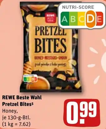 REWE Center Rewe Beste Wahl Pretzel Bites 130 g Btl. Angebot