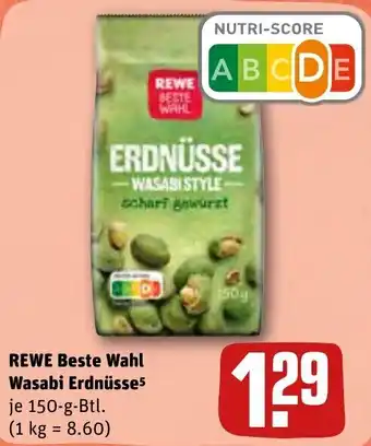 REWE Center Rewe Beste Wahl Wasabi Erdnüsse 150 g Btl. Angebot