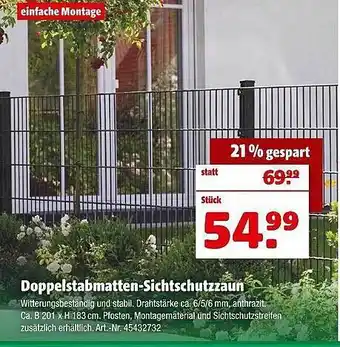 Hagebau Doppelstabmatten-sichtschutzzman Angebot