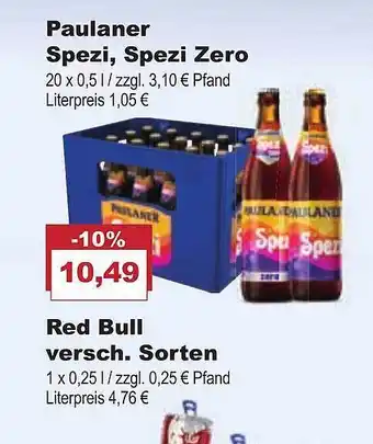 Bilgro Paulaner Spezi Spezi Zero Red Bull Versch. Sorten Angebot