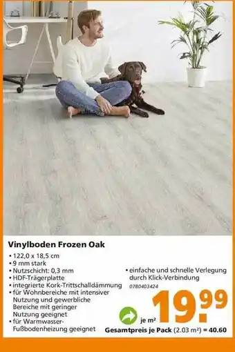 Globus Baumarkt Vinylboden Frozen Oak Angebot