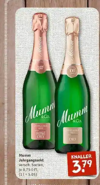 nahkauf Mumm Jahrgangssekt Versch. Sorten Angebot