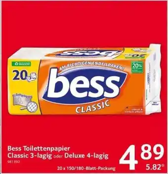 Selgros Bess Toilettenpapier Classic 3-lagig Oder Deluxe 4-lagig Angebot