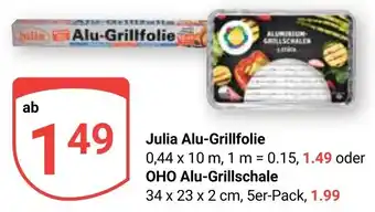 Globus Julia Alu-Grillfolie 0,44 x 10 cm. 1 cm=0.15 Angebot