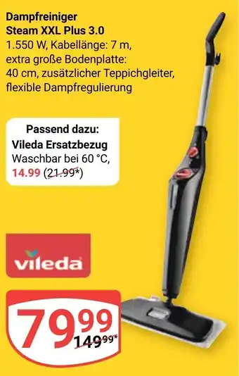 Globus Vileda Dampfreiniger Steam XXL Plus 3.0 1.550 W Angebot