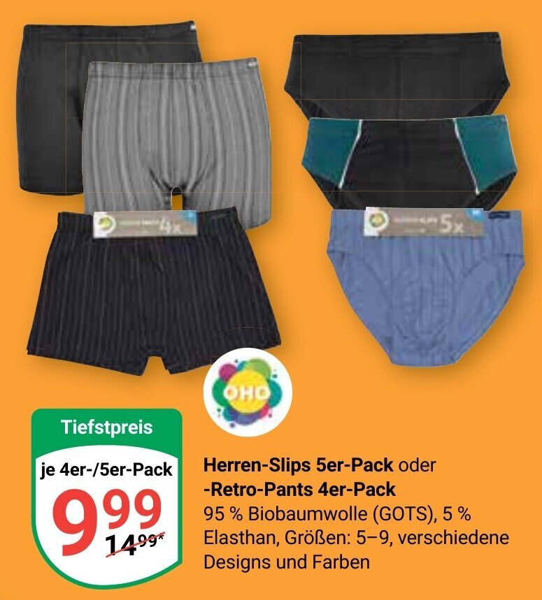 HerrenSlips 5erPack oder RetroPants 4erPack 59 Angebot bei Globus
