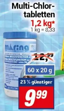 CENTERSHOP Multi-Chlortabletten 60 x 20 g Angebot