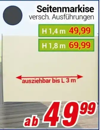 CENTERSHOP Seitenmarkise H 1,4 m Angebot