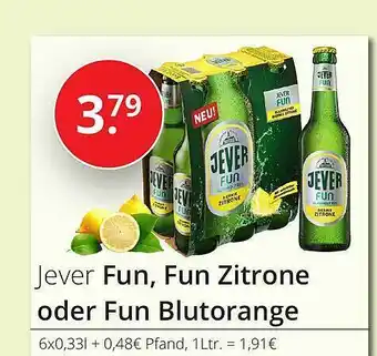 Sagasser Jever Fun, Fun Zitrone Oder Fun Blutorange Angebot