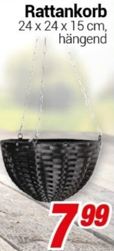 CENTERSHOP Rattankorb 24 x 24 x 15 cm Angebot