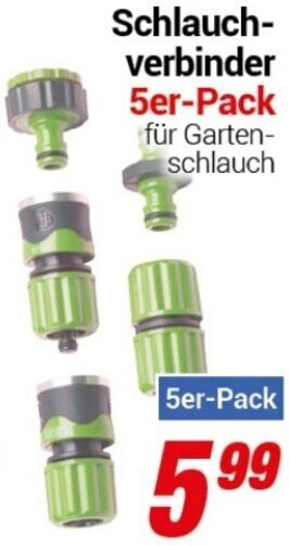 CENTERSHOP Schlauchverbinder 5er Pack Angebot