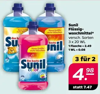 NETTO Sunil Flüssigwaschmittel 3x20 WL Angebot