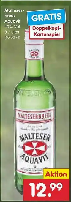 Netto Marken-Discount Malteser-kreuz Aquavit Angebot