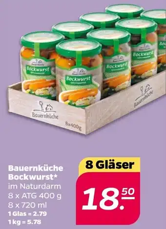 NETTO Bauernküche Bockwurst im Naturdarm 8x720 ml Angebot