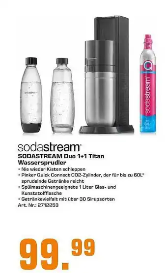 Saturn Sodastream Duo 1+1 Titan Wassersprudler Angebot