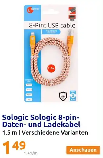 Action Sologic Sologic 8 pin Daten und Ladekabel 1,5 m Angebot