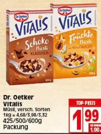 Elli Markt Dr. Oetker Vitalis 425/500/600g Packung Angebot