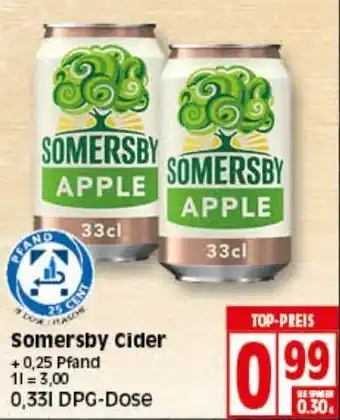 Elli Markt Somersby Cider 0,33L DPG Dose Angebot