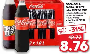 Kaufland Coca-Cola, Fanta , Sprite oder Mezzo Mix Ka. 12x1 L PET-Fl. Angebot