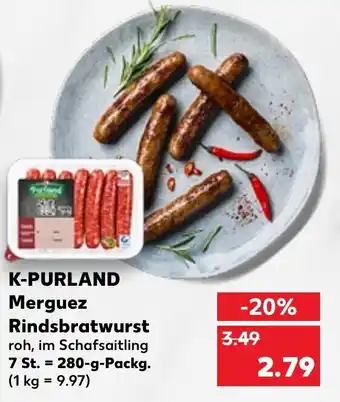 Kaufland K-Purland Merguez Rindsbratwurst 280 g Packg. Angebot