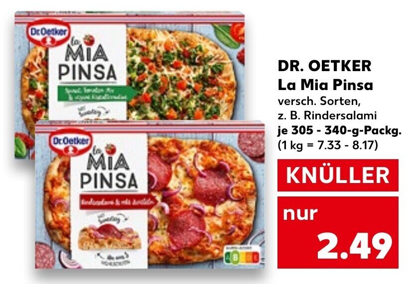 Dr. Oetker La Mia Pinsa 305 340 g Packg. Angebot bei Kaufland