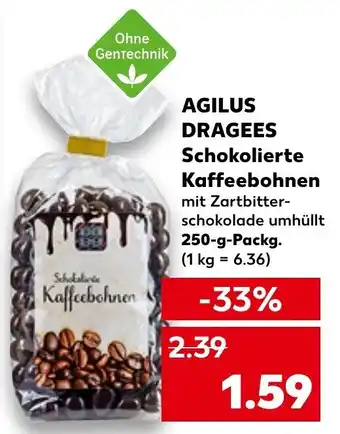 Kaufland Agilus Dragees Schokolierte Kaffeebohnen 250 g Packg. Angebot