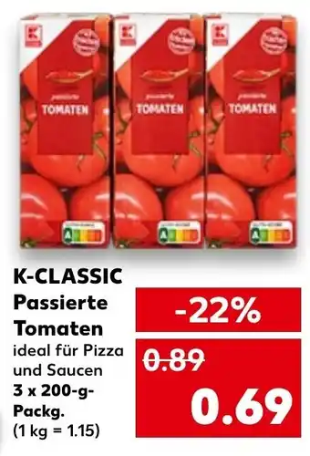 Kaufland K-Classic Passierte Tomaten 3 x 200 g Packg. Angebot