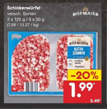 Netto Marken-Discount Schinkenwurfel 2*125/3*50g Angebot