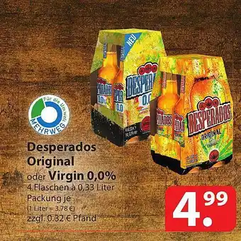 Famila Nord Ost Desperados Original Oder Virgin 0.0% Angebot