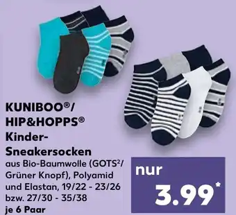 Kaufland Kuniboo Hip&Hopps Kinder-Sneakersocken je 6 Paar Angebot